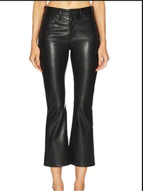 rag & bone Black Faux Leather Flare Pants